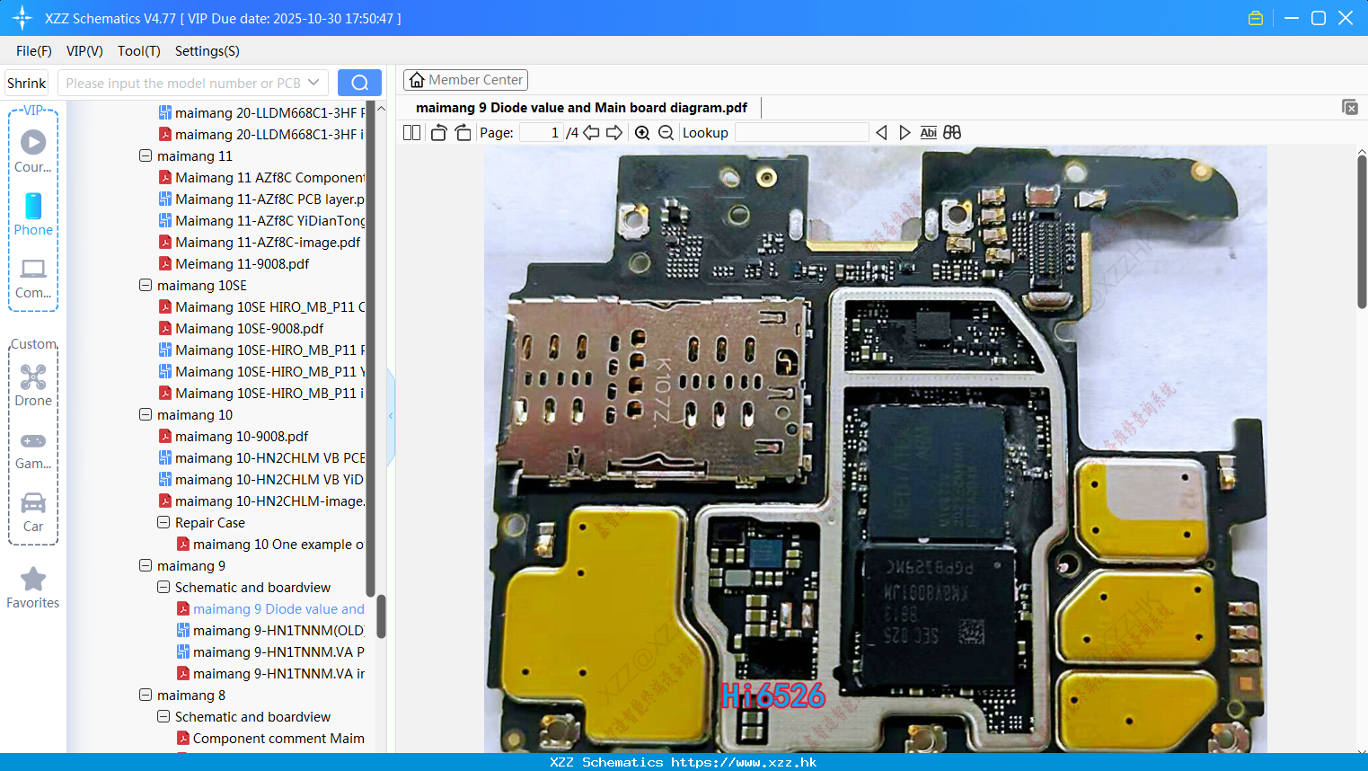 Huawei Maimang 9 Diode Value And Main Board Diagram
